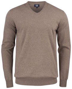 CUTTER & BUCK OAKVILLE V-NECK NOUGAT MELANGE