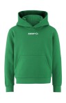 BLUZA CRAFT COMMUNITY 2.0 HOODIE LOGO JUNIOR  TEAM GREEN