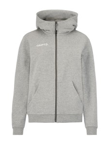 BLUZA CRAFT COMMUNITY 2.0 LOGO FZ HOODIE WOMAN GREY MELANGE