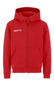 BLUZA CRAFT COMMUNITY 2.0 LOGO FZ HOODIE JUNIOR BRIGHT RED
