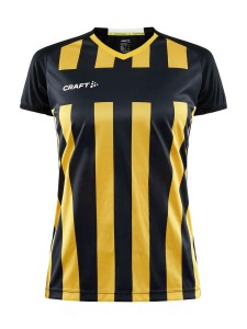 KOSZULKA CRAFT PROGRESS 2.0 STRIPE JERSEY WOMAN BLACK/SWEDEN YELLOW