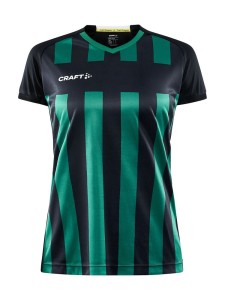 KOSZULKA CRAFT PROGRESS 2.0 STRIPE JERSEY WOMAN BLACK/TEAM GREEN