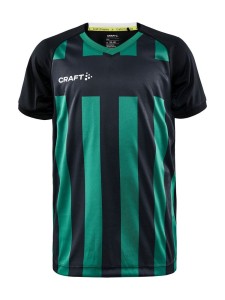 KOSZULKA CRAFT PROGRESS 2.0 STRIPE JERSEY JUNIOR BLACK/TEAM GREEN