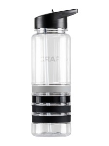 BIDON CRAFT TRANSPARENT WATERBOTTLE BLACK
